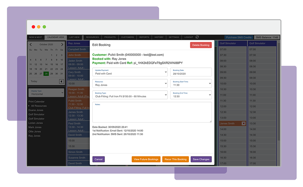 Booking System Details