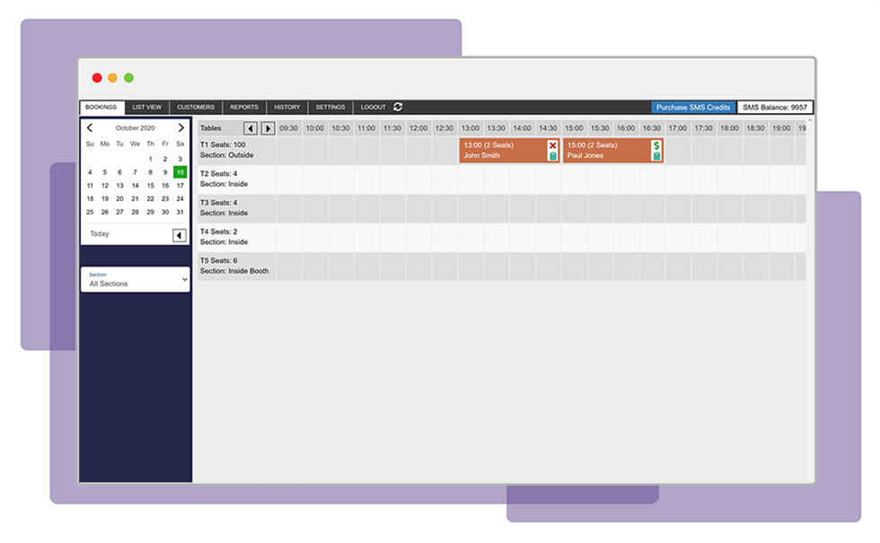 Booking System Resturants