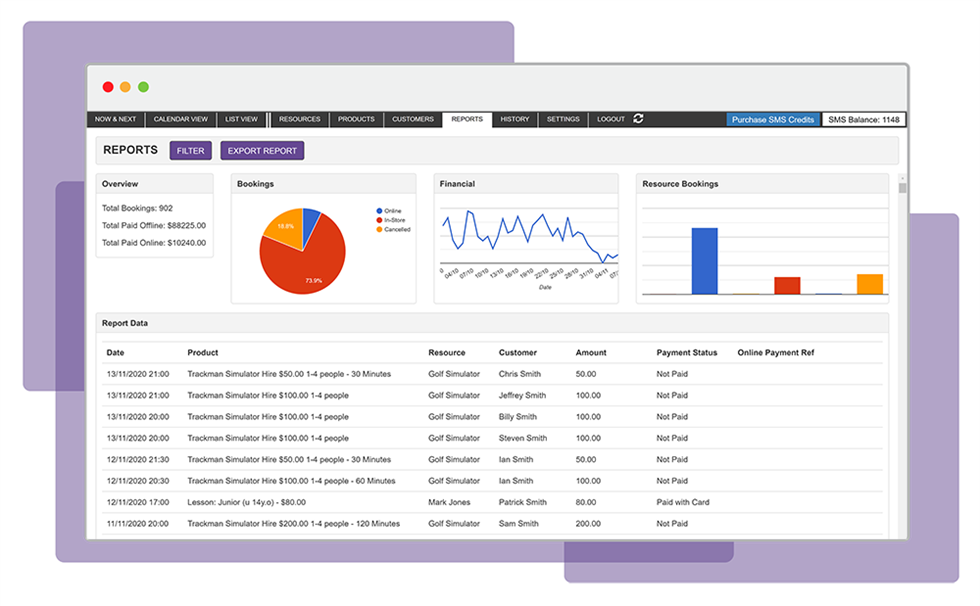 Booking System Reports